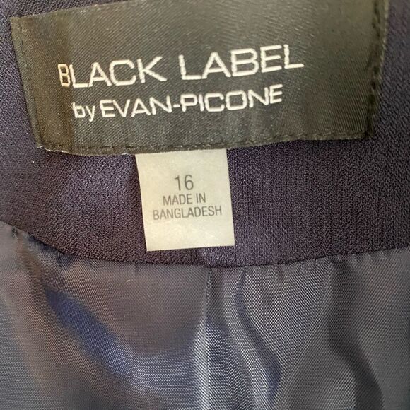 Black Label by Evan Picone Navy/White trimming open blazer, size 16 - Picture 5 of 5